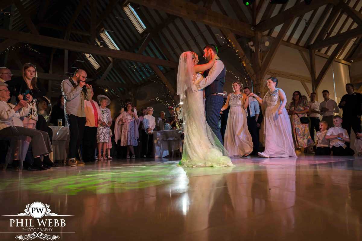 Redhouse barns wedding first dance bride and groom