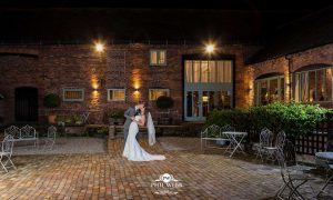 Curradine Barns Wedding Photography evening portrait bride and groom
