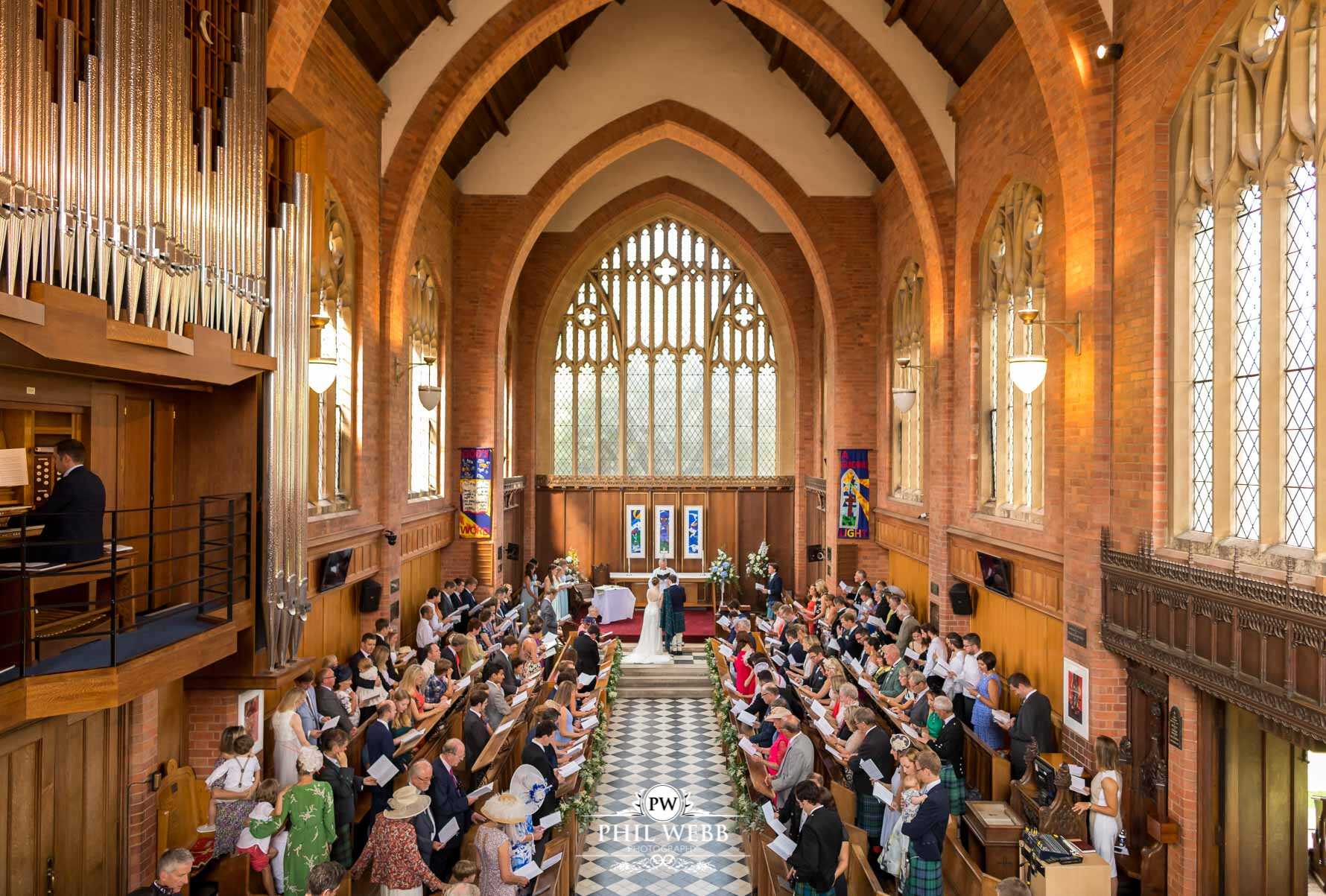 Dean Close School Chapel Wedding Photography wedding ceremony