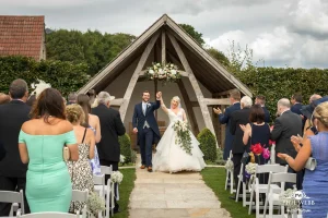 Kingscote Barn Wedding Photography Outdoor wedding ceremony