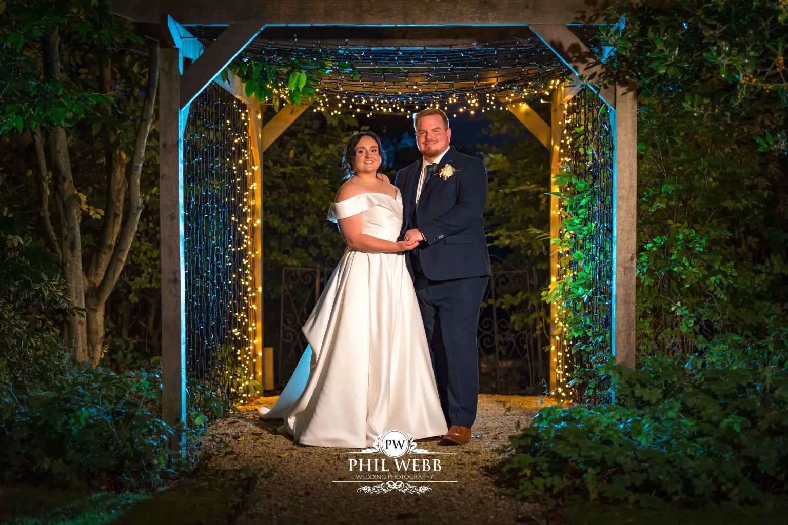 Caswell House Wedding Photography bride and groom evening portrait