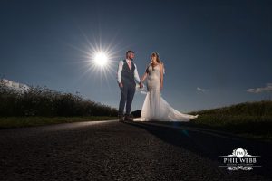 Kingscote Barn wedding photography bride and groom portrait